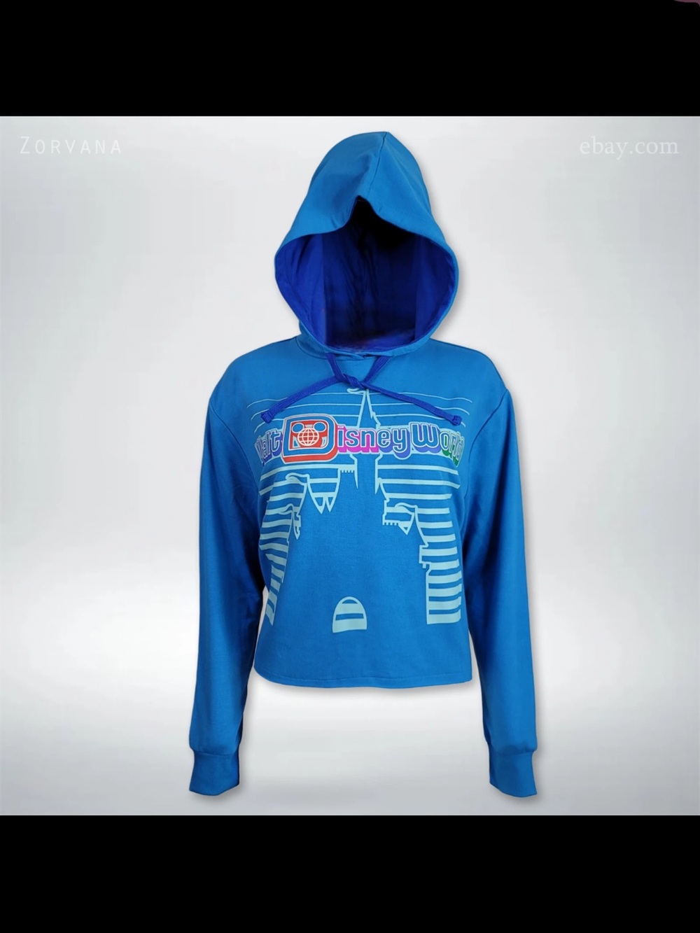 Walt Disney World Cinderella's Castle Blue Hoodie | Large)